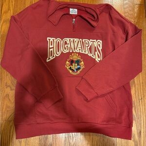 Warner Bros. Hogwarts Burgundy Zip-Up Sweater